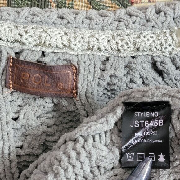 POL Cardigan Sweater Womens Small Sage Green Chunky Cozy Knit Shawl Collar - Picture 11 of 13